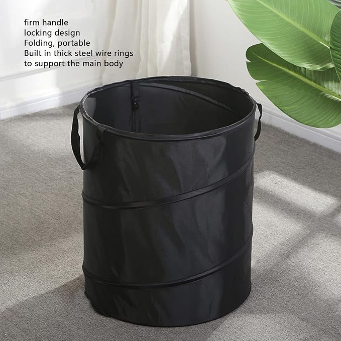 Collapsible Trash Can, 24 Gallon Reusable Outdoor Portable Pop Up Trash Can Camping Trash Can, Locking Design Foldable Waterproof Garbage Can for Parties Camping Recycling
