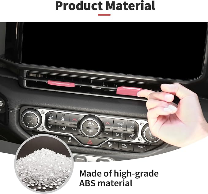 JWWY for Jeep JL Vent Air Outlet Adjustment Cover Trim Compatible with 2024-2025 Jeep Wrangler JL JLU Jeep Gladiator JT Interior Accessories 2pcs Pink