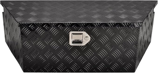 39''Inch Aluminum Trailer Tongue Tool Box Truck Bed Toolbox Truck Trailer Chest Box Underbody Storage Organizer Waterproof Square Storage Organizer w/Lock & Keys Black(‎39" Lx16.5 Wx12 H)
