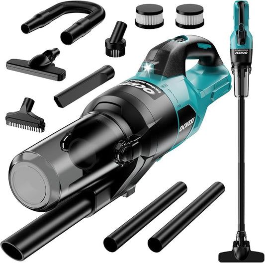 Cordless Vacuum Cleaner for Makta 18V Battery, 6 in 1 Handheld Electric Vacuum Cleaner with HEPA Filter and LED Light, 46 CFM Portable Hand Vacuum for Floor, Carpet, Car (Battery Not Included)