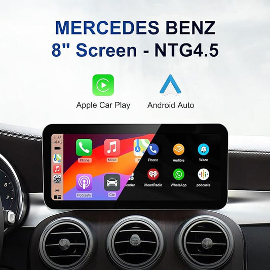 CarPlay Android Auto Adapter Decoder Retrofit Kit Fits Mercedes Benz 2012-2015 A/B/C/E/CLA/GLK/ML/SLD Class with NTG 4.5/4.7 System, Supports Wireless CPAA/Mirror Link/Camera/USB Drive/NAV