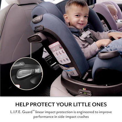 Evenflo Revolve360 Extend All-in-One Rotating Car Seat with Green & Gentle Fabric (Agate)