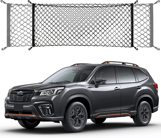 Trunk Cargo Net Compatible with Subaru Forester SK New 2026 2025 2024 2023 2022 2021 2020 2019 2018 2017 2016 2015 2014 2013 2012 2011 2010 2009 2008 2007-1998 Car Rear Nylon Mesh Tailgate Netting