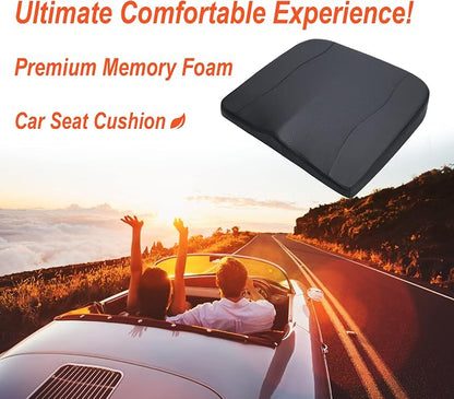 Lofty Aim Car Seat Cushion, Comfort Memory Foam Car Cushions for Driving - Sciatica & Lower Back Pain Relief, Driver Seat Pillow for Auto, Office Chair, Wheelchair - Classic Black