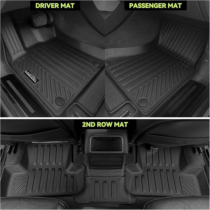 Tongama-Floor Mats for 2022-2025 2026 Hyundai Tucson Gas, All Weather TPE Trunk Mat and Backrest Mats Protector and Cargo Net and Door Sill Guards for Hyundai Tucson Floor Liner Accessories