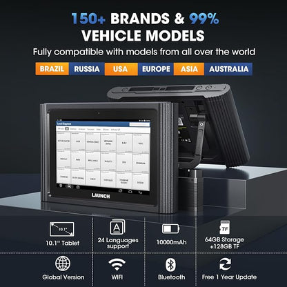 Launch X431 PAD Scan Tool Global Ver. (Upgraded of X431 V+, X431 PROS) 50+ Reset ECU Coding OE-Level Bi-Directional All System Diagnostic Tool, Free Update