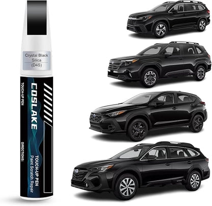 Car Touch Up Paint(Crystal Black Silica(D4S)) for SUBARU, Car Paint Scratch Repair Kit, Quick & Easy Solution to Repair, 2 in 1 Scratch Remover Pen with Color-Matched