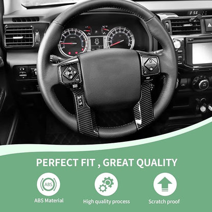 RAZPOY for 4Runner Interior Carbon Fiber Trim, 9PCS Center Console Dash Board Trim & Steering Wheel Trim & Navigation Panel Trim & Gear Shift Panel Trim Compatible with Toyota 4Runner 2020 2022 2023