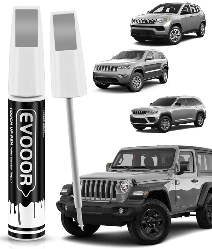 PSC/JSC Billet Silver Metallic Touch Up Paint Compatible with JeepExact Match 2 in 1 Touch up Paint for Chips and Nicks Repair