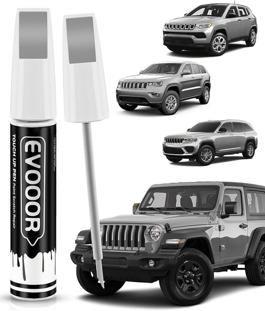 PSC/JSC Billet Silver Metallic Touch Up Paint Compatible with JeepExact Match 2 in 1 Touch up Paint for Chips and Nicks Repair