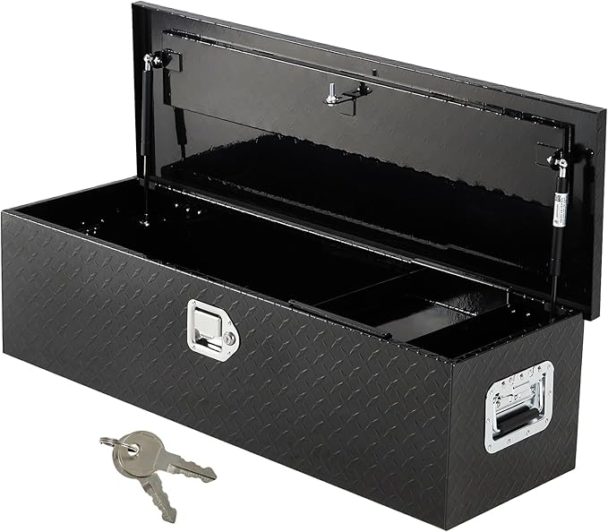 Garvee 48 Inch Truck Bed Tool Box, Heavy Duty Aluminum Pickup Tool Chest with Sliding Shelf, Waterproof & Rust-Resistant Storage Organizer for Truck, RV, Trailer