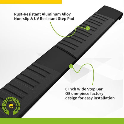 AUTOSAVER88 Running Boards Side Steps Compatible with 2019-2026 Chevy Silverado/GMC Sierra 1500, 2020-2026 Silverado/Sierra 2500HD 3500HD Crew Cab Aluminum Nerf Bars (Excl. 2019 1500 LD)