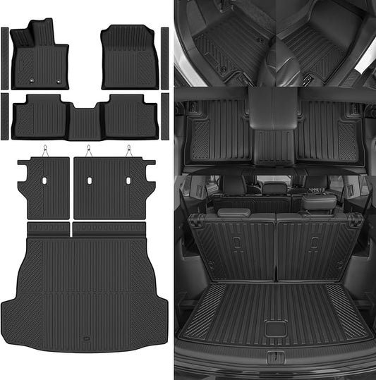 Custom Fit Floor Mats for 2026 Toyota RAV4 PHEV (Plug-in Hybrid), All Weather TPE Floor Liners & Trunk Mat & Backrest Mats & Door Sill Guard, Odorless Full Set Interior Accessories