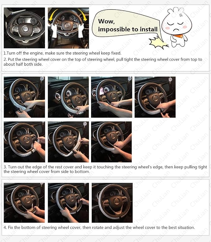 New Diamond Leather Steering Wheel Cover with Bling Bling Crystal Rhinestones, Universal Fit 15 Inch Car Wheel Protector for Women Girls,Pink & White Diamond