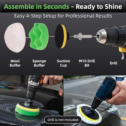 26Pcs Car Detailing Kit – Car Cleaning Kit, Drill Brush for Car Seats Detailing, Car Detailing Brush Set, Car Cleaning Supplies, Car Wash Mitt, Car Wash Brush, Car Wash Sponges, Wheel Brush