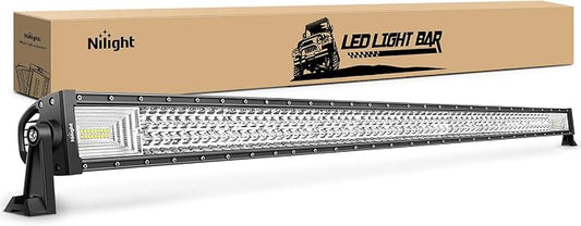 Nilight - 18019C-A LED Light Bar 52Inch 783W Triple Row 49500LM Flood Spot Combo Beam Led Bar Driving Lights Boat Lights Super Bright Led Off Road Lights for Trucks,2 Years Warranty