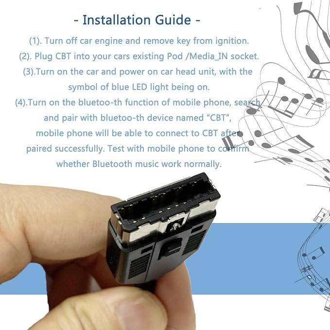 Car Bl Music Adapter Interface Cable Compatible with Ran ge Rover, LAN d Rover LR4, Jagua r XF XKR XK XKR XKR
