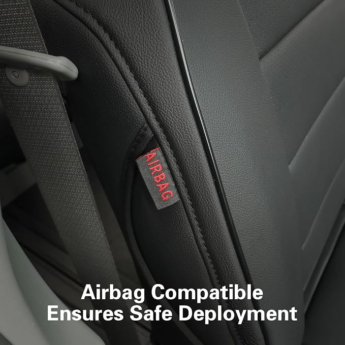 EKR Sienna Seat Covers for 2011-2020 Toyota Sienna L,LE,XLE,Limited,7 Seats,2nd Row Captain Seats W/NO Legrest,Waterproof Car Seat Cover Full Set,Car Seat Protectors- Three Row,Leather(Black)