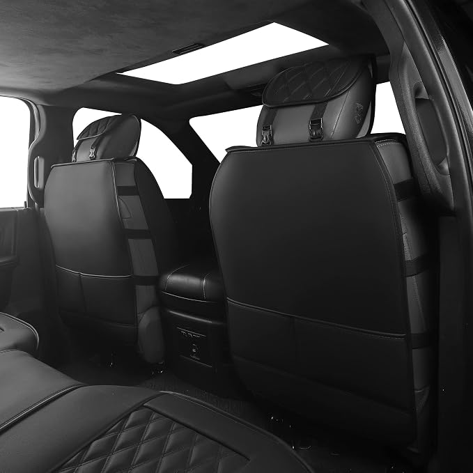 JOJOBAY Car Seat Covers for Dodge Ram,Fit 2009-2025 1500/2500/3500 HD Pick-up Truck,Crew,Regular,Quad,Mega Cab,Waterproof Synthetic Leather Seat Covers(5PCS-Full Set,Black-Red)