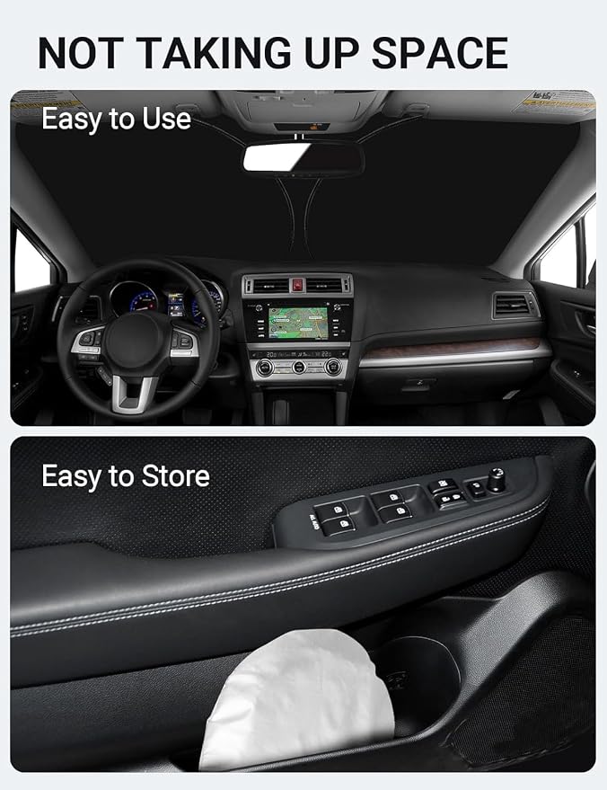 Proadsy 2026 Upgrade Front Windshield Sun Shade Foldable Sunshade Protector Custom Fit 2015-2019 Outback SUV Accessories