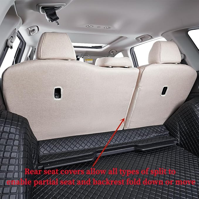 coverdream Custom Front Seat Covers Compatible with Select Toyota Tacoma Double Cab 2016 2017 2018 2019 2020 2021 2022 2023 Models (Beige,Full Set)
