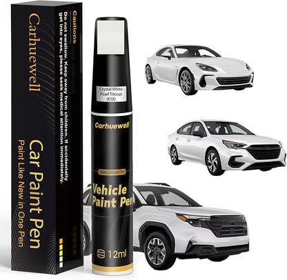 Crystal White Pearl Tricoat(K1X) Touch Up Paint Compatible with SUBARU, Exact Match Car Paint Pen Automotive Scratch Repair Remover Kit Quick & Easy Solution for Vehile Chips and Nicks