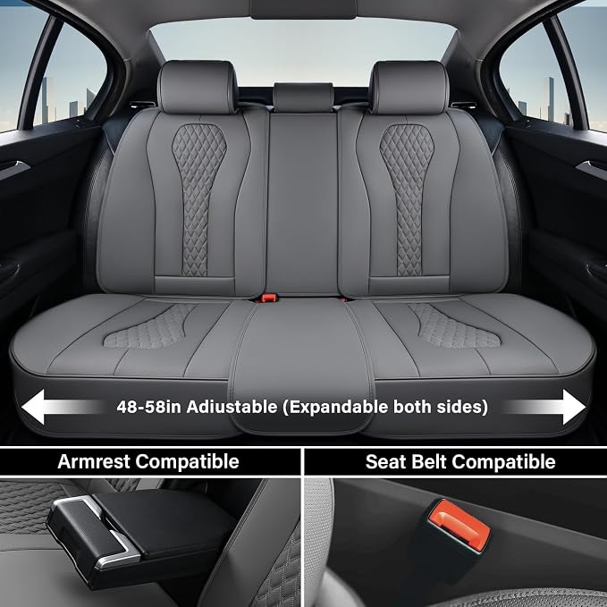 Coverado Seat Covers, Car Seat Covers Full Set, Gray Car Seat Cover, Car Seat Cushion Waterproof, Car Seat Covers Front Seats Back Seat Covers, 8839 Car Seat Protector Universal Fit Most Cars