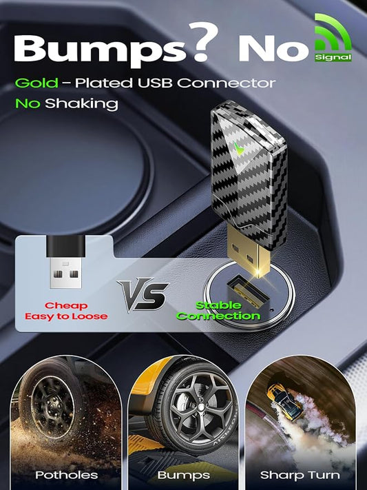 Mini Wireless CarPlay Adapter for iPhone & Android Auto (2026 Upgrade), No Delay, Fast & Stable Connection, Plug & Play, Converts Wired to Wireless Carplay Dongle for 2016+ Cars, USB-A/Type-C Port