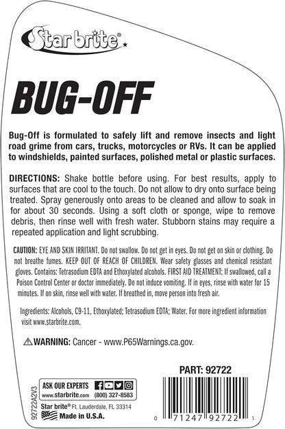 STAR BRITE Bug-Off - Bug Bit & Road Grime Remover for Cars, Trucks, Motorcycles, RVs - Excellent for Glass, Paint, Plastic & Metal