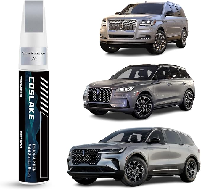Car Touch Up Paint(Silver Radiance(JS)) for LINCOLN, Car Paint Scratch Repair Kit, Quick & Easy Solution to Repair, 2 in 1 Scratch Remover Pen with 2PCS Disposable Micro Applicators