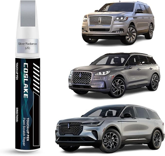 Car Touch Up Paint(Silver Radiance(JS)) for LINCOLN, Car Paint Scratch Repair Kit, Quick & Easy Solution to Repair, 2 in 1 Scratch Remover Pen with 2PCS Disposable Micro Applicators