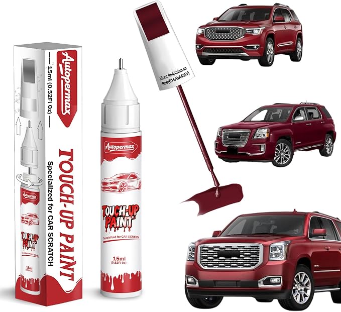 Siren Red/Crimson Red(G1E/WA405Y) Car Touch Up Paint for GMC, Color Accurate Two-In-One Car Paint Scratch Repair Pen, Professional Scratch Remover for Vehicles Chips and Nicks Scuff