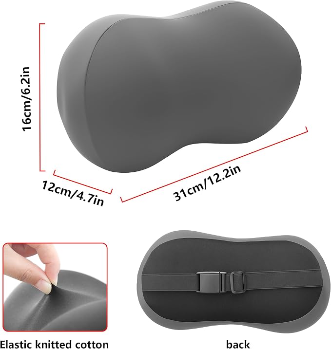 Car Headrest Pillow for Neck Support Memory Foam Car Neck Pillow Universal Fit Head Rest Travel Pillow Car Pillow for Pain Relief While Driving Grey 2pc