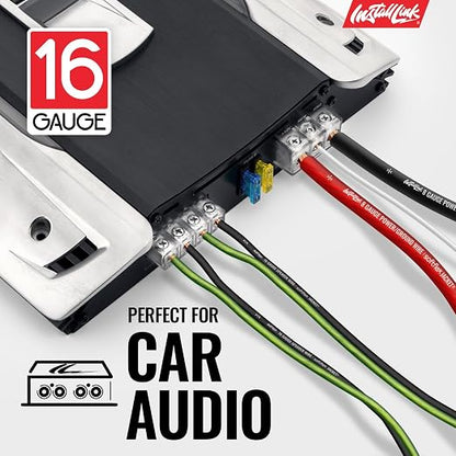 16 AWG Gauge Speaker Wire Cable Stereo, Car or Home Theater, CCA (100 Feet) by Install Link