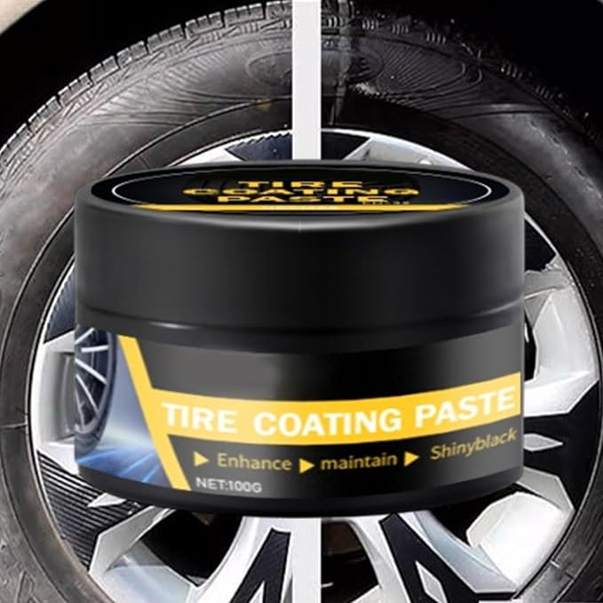 Tire Cleaner and Shine – Wheel Guard Max Coat, High Gloss Tire Dressing | 100g Long-Lasting Black Coating for Automotive Waxing, Polishing, Trim Maintenance, Cleaning, Refurbishing, Car Detailing