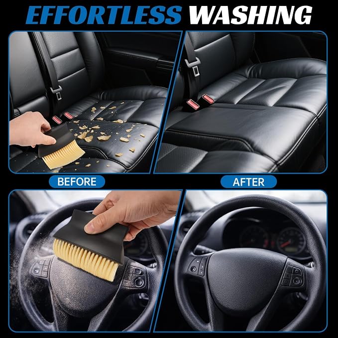 Car Interior Dust Brush - Auto Interior Dust Brush Soft Bristles Detailing Brush Dusting Tool for Air Conditioner Vents, Automotive Dashboard, Air Conditioner Vents, Leather, Scratch Free (1pc)