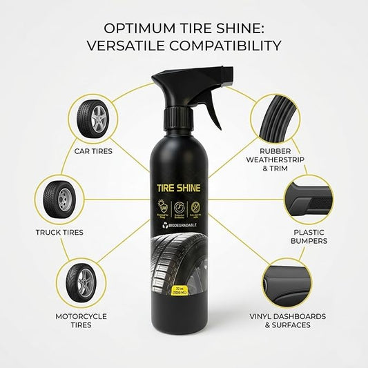 OPTIUM BYCSA Professional 1 Liter Tire Shine - High Gloss Tire Dressing & Long-Lasting Wet Look - UV Protectant Prevents Cracking & Fading - Biodegradable & Phosphate-Free Formula - Car Detailing