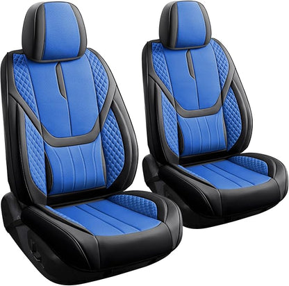 Car Seat Covers Full Set - Universal Seat Covers for Cars SUV Truck – Faux Leather Automotive Seat Covers, Breathable & Waterproof Front and Rear Seat Protectors, Fit for Most Cars-BlackBlue