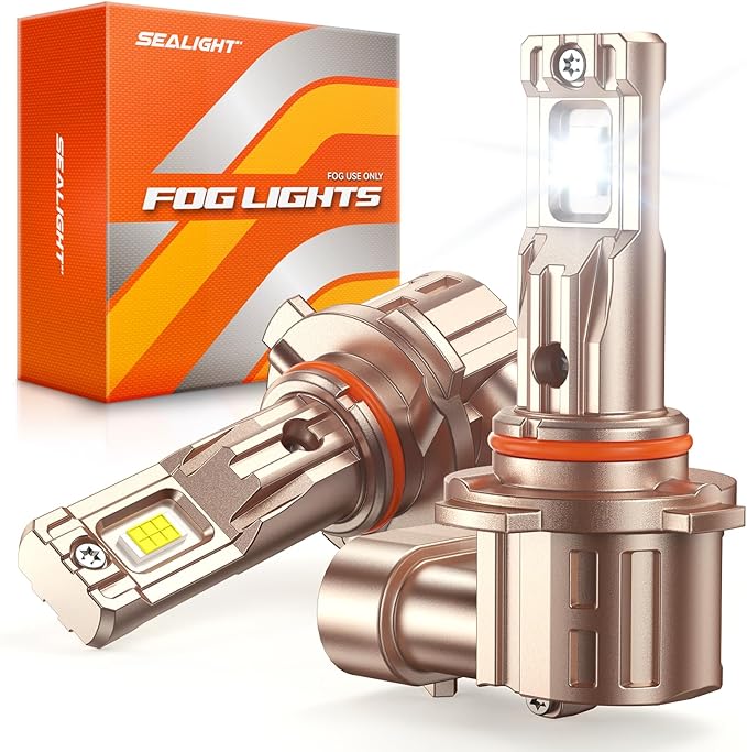 SEALIGHT H10/9140/9145 LED Fog Light Bulbs, 18000LM Ultra Bright H10 Fog Lights, IP68 Waterproof Injection Sealed,Long Lifespan 80000 Hours, 1:1 Mini Size Easy Install 9145 LED fog lights, Pack of 2