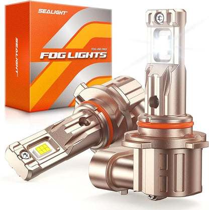 SEALIGHT H10/9140/9145 LED Fog Light Bulbs, 18000LM Ultra Bright H10 Fog Lights, IP68 Waterproof Injection Sealed,Long Lifespan 80000 Hours, 1:1 Mini Size Easy Install 9145 LED fog lights, Pack of 2