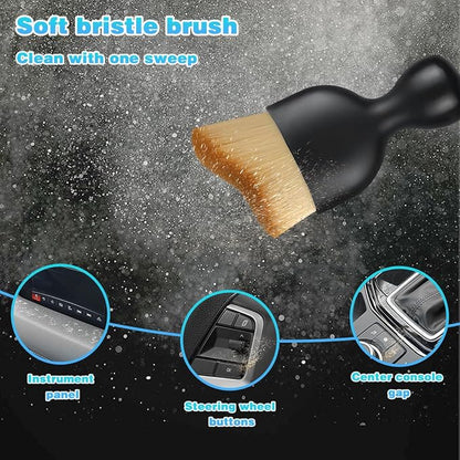 Bittwee Car Detailing Brush Kit, 3PCS Soft Bristle Multi-Use Vehicle Air Vent Detailing Wash Brushes, Automotive Interior or Exterior Cleaning Kit, Universal for SUV Automobile Truck