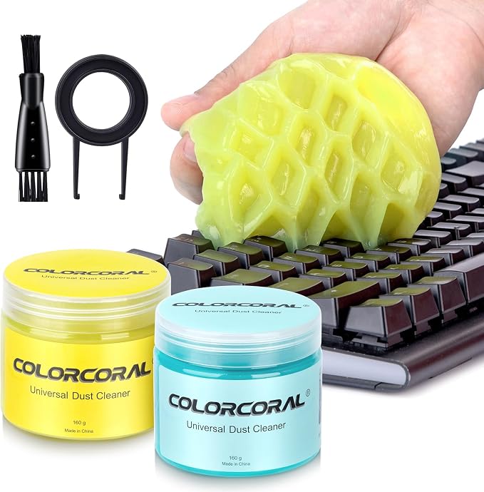ColorCoral Car Cleaning Gel 2Pack Car Clean Putty, Universal Car Interior Cleaner Slime, Perfect Keyboard Cleaning Kit Supplies, Auto Detailing Tools Accessories, Dust Remover Gifts for Men Women
