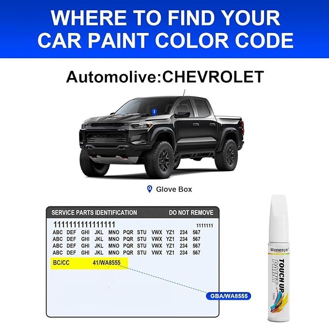 GB8/WA384A Mosaic Black Touch Up Paint Compatible with Chevrolet, Car Paint Scratch Remover for Nicks & Chips Repair, Automotive Paints Exact Match Chevy Silverado/Equinox/Malibu/Traverse