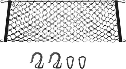 Canvcle Trunk Cargo Net for 2024-2025 2026 Toyota Grand Highlander Accessories Envelope Style Mesh Trunk Net Organizer and Storage Stretchable Adjustable Elastic Nylon Rear Cargo Netting with Hooks
