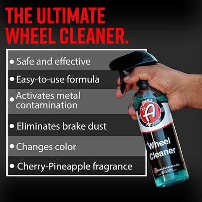 Adam's Polishes Wheel Cleaner 16oz - Tough Wheel Cleaning Spray for Car Wash Detailing | Rim Cleaner & Brake Dust Remover | Safe On Chrome Clear Coated & Plasti Dipped Wheels | Use w/Wheel Brush