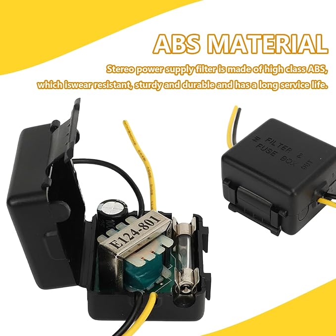 2Pcs Car Stereo Noise Filter, 12V Car Power Filter, 3.93in Amplifier Noise Filters, ABS Cars Radio Power Filters for Cars Stereos Receivers, Equalizers, Amplifier, Speaker