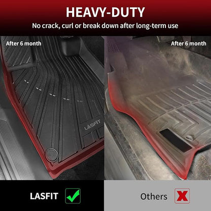 LASFIT Floor Mats Fit for Volkswagen ID.4 2021-2026, Custom Fit TPE All Weather Waterproof Floor Liners 1st & 2nd Row Car Mats, Black