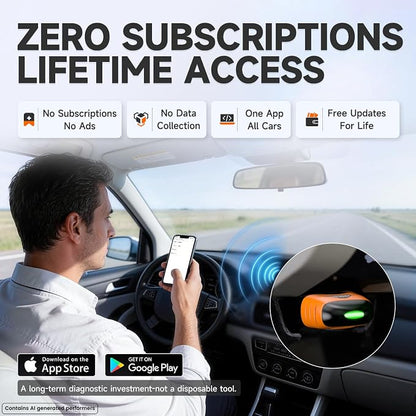 AUTOPHIX Bluetooth OBD2 Scanner for Cars - Read & Clear Engine Codes, Transmission ABS SRS Live Data, HUD Dashboards OBD2 Code Reader Diagnostic Tool to Scan OBD for iPhone & Android