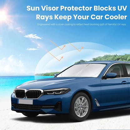 for BMW 5-Series Windshield Sun Shade Sunshade Custom Fit for BMW 5 Series G30 G31 2011-2024 2025 Windshield Cover for 530i, 530e, 545i, 550i 525i, 528xi, Front Window Shield Protector Car Accessories