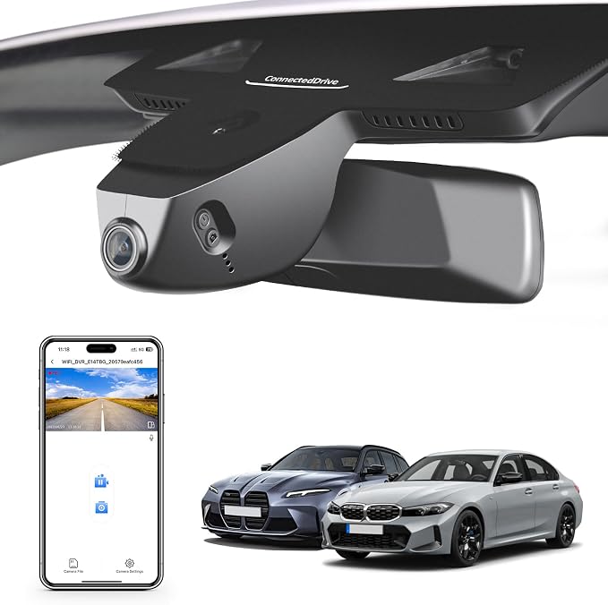 Mangoal 4K Dash Cam for BMW 3-Series Gen7 G20 G21 G28 2020-2026 Select 2019 M3 G80 G81(Model D), OEM Style, 2160P UHD Video, WiFi & APP, 64GB Card